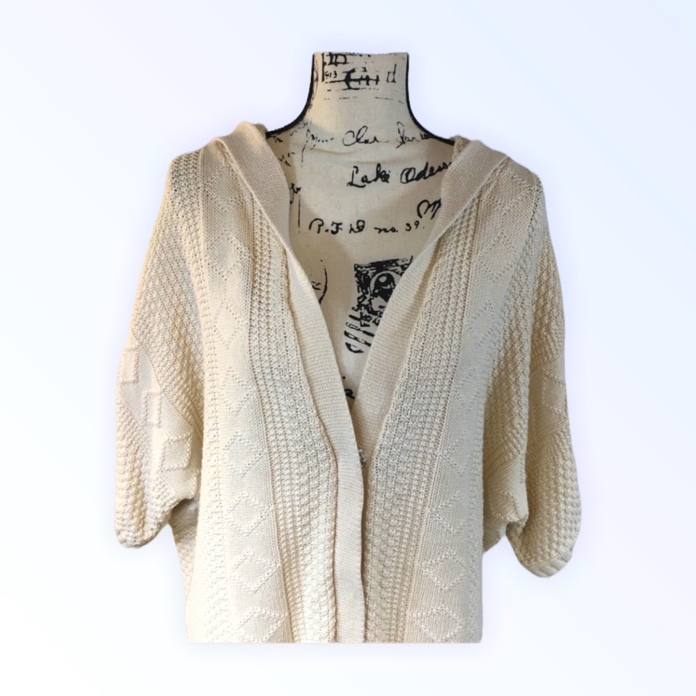 ✨ Free People Oversized Cable Sweater Hoody EUC - Picture 7 of 7